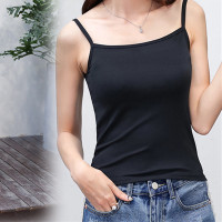 吊带背心女外穿潮2020春夏薄款打底内搭短款宽松遮肚百搭性感ins 黑色 均码 80-130斤