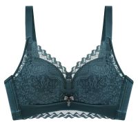 [婴儿棉]内衣女小胸聚拢收副乳文胸不空杯防下垂上托无钢圈胸罩 墨绿单件 32-70A[中厚]