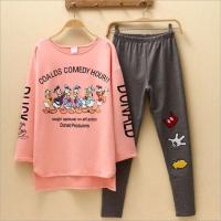 高档双面睡衣女夏长袖加大码韩版中老年春秋季妈妈套装家居服 长袖鸭子 M码[80-100斤]