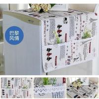 冰箱盖布防水冰箱罩单开门双开门微波炉洗衣机罩万能盖巾防尘罩帘 巴黎风情 单开门(冰箱巾53*140左右)
