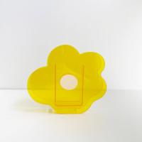 北欧亚克力郁金香花朵花瓶ins可爱透明客厅插花桌面装饰品摆件 黄色17.5X15.5cm