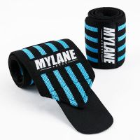 护腕男轮子哥同款健身护腕卧推举重专业力量举大力士防扭伤护手腕 基础款蓝色 一对装