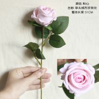 北欧仿真花玫瑰花束假花装饰花客厅摆件花插花卧室茶几餐桌摆设花 粉心 5枝