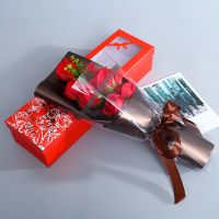 七夕情人节礼物送女友生日礼物仿真假花香皂花肥皂花礼盒玫瑰花束 A001 (8朵)小花束