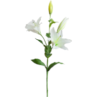 买4送1仿真假花摆设绢花香水布兰卡百合花卉花盆家居室内装饰婚庆 布兰卡白百合单支