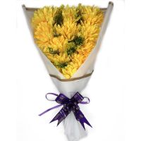 清明节仿真祭祀扫墓批发装饰假花手捧黄白菊花上坟祭奠塑料摆件花 高档手捧菊花(黄)1束