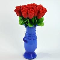 仿真花玫瑰花绢布婚庆室内假花客厅卧室餐桌装饰花 红色 10支玫瑰花