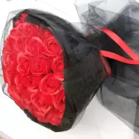 52朵玫瑰花束香皂花520情人节送女友新创意求婚表白生日礼物 33朵红玫瑰送灯送卡片