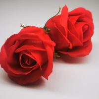 香皂花玫瑰康乃馨单花头批发花头母亲节情人节干花永生花肥皂花 深红 玫瑰小号三层1盒/50朵