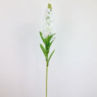 单支假花仿真风信子紫罗兰飞燕草绢花客厅装饰长枝婚庆花瓶插花 一枝白色风信子