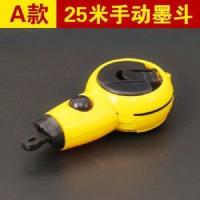 工地木工手摇式专用线墨盒墨斗木斗弹墨斗半粉斗水平仪线耐摔 [A款]25米手动型