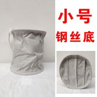 电力工具包圆筒形帆布圆型马桶包电工绝缘桶维修工高空作业吊挂袋 [圆绳]小号钢丝底-白色