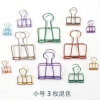 得力镂空长尾夹大号中号金色小号夹试卷用燕尾鱼尾小清新小夹子文 混色款(小号19mm)3个装