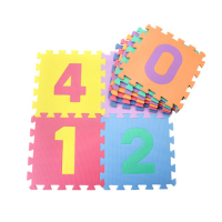 泡沫地垫儿童爬行垫卧室拼图地垫客厅加厚爬爬拼接宝宝榻榻米地垫 数字(10块)