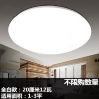 LED吸顶灯圆形现代简约卧室灯具餐厅灯客厅灯声控灯阳台过道灯饰 全白LED12瓦20cm