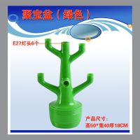 LED灯泡展示架测试台e27老化架e14树形试灯架发财树聚宝盆迎客松 聚宝盆/绿色/6个E27