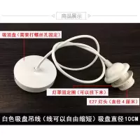 简约餐厅吊灯灯罩外壳创意镂空铁艺壁灯台灯壁灯卧室过道灯具配件 白色带吸盘吊线1米
