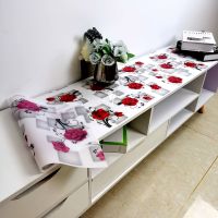 软玻璃塑料PVC桌布防水防烫防油免洗电视柜茶几餐桌垫透明水晶板 红玫瑰(不透明1.0mm) 40*50cm
