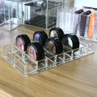 热卖双排16格眼影粉饼收纳盒 亚克力眼影收纳盒桌面化妆品收纳盒