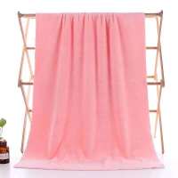 浴巾儿童新生男童家用吸水速干不掉毛厚款超大女毛巾浴袍婴儿裹巾 粉色.无刺绣 105*120cm(方形的0-8岁)