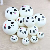 仿真慢回弹解压发泄过家家馒头面包玩具拍摄道具儿童节日礼物 4厘米白色熊猫表情馒头4个(送挂绳)