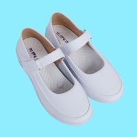 护士鞋春季女气垫平底坡跟防滑新款软底白色镂空透气防臭工作鞋 经典款1832 33