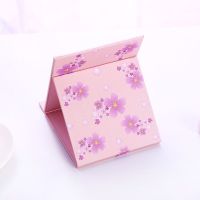 折叠化妆镜大号高清台式随身镜女学生宿舍圆镜可爱浴室镜子小化妆 [中号折叠镜]粉色樱花