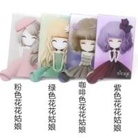 摔不破的化妆镜不锈钢随身便携小镜子可爱卡通迷你女生宿舍补装镜 花花姑娘系列[颜色随机1个装]送皮套