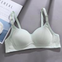 顶瓜瓜内衣女无钢圈聚拢薄款少女文胸上托防下垂调整型韩版胸罩女 浅绿色 32/70A