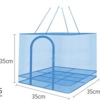 新款折叠晒鱼网防蝇笼晒干货晒鱼干神器晾晒菜网架家用多功能渔网 [十字架单层]35cm送晾晒绳+挂钩
