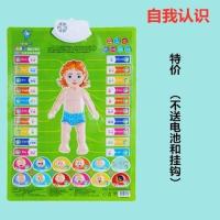婴幼儿早教有声挂图识字卡片数字拼音字母表儿童玩具语音学习用品 自我认识(无赠品)