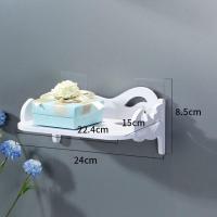 免打孔机顶盒置物架 墙上投影仪支架 路由器置物架 客厅绿萝花架 浪花 小号(22x15)粘贴+无痕钉