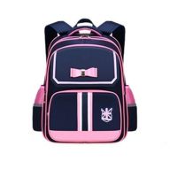 儿童小学生女孩拉杆书包1-3-5-6年级6-12周岁三轮大轮手拉爬楼梯 蝴蝶结蓝粉色 单书包(无拉杆)