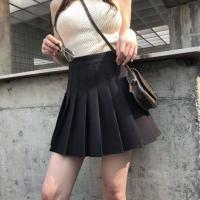 黑色百褶裙子女显瘦高腰tb白色短裙2020年春秋季a字伞裙半身裙夏 黑色短裙(防走光) XS 适合70-80斤