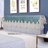 新品布艺床头罩床头靠背巾1.5M1.8M木床床头防尘罩现代简约万能盖 孔雀蓝 70*70CM