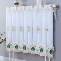 暖气片罩新款家用老式铸铁防尘罩遮挡全包半包布艺绣花装饰防熏墙 锦绣绿色 40长*70高