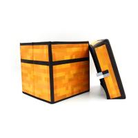 我的世界Minecraft陷阱草坪TNT宝箱玩具收纳箱车载储物箱子可折叠 30cm无纺布宝箱储物凳(可坐)