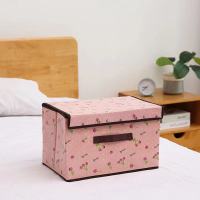 大容量透明透气可折叠收纳箱杂物多功能储物箱被子衣物收纳箱家用 樱桃粉迷你 覆膜防水（26*20*17）