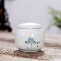 陶瓷迷你茶叶罐便携小罐密封储存花茶香粉罐茶具配件 哑光空茶叶罐