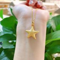 越南沙金项链女锁骨链天鹅吊坠时尚韩版百搭不掉色送长辈妈妈礼物 海星吊坠+项链