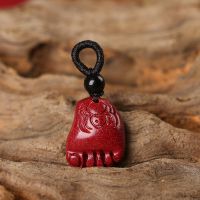 天然真朱砂小提溜吊坠手串配饰diy手链项链手工饰品挂件配件通孔 知足常乐