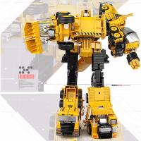 合金变形金刚机器人五合一挖机吊机铲车搅拌车工程车玩具车 五款随机一个 NO.KY80305E