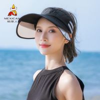 稻草人帽子女遮阳帽夏防晒遮脸防紫外线韩版潮大沿骑车太阳空顶帽 黑色