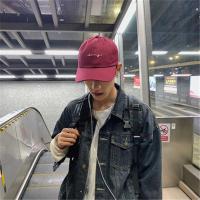 帽子男韩版潮流时尚帅气男士鸭舌帽春夏秋季青少年社会新款棒球帽 波浪酒红色 单个帽子