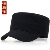 恒源祥帽子男春秋夏季鸭舌帽潮中老年爸爸休闲户外老人平顶遮阳帽 HYX1802M黑色 (均码)可调节:适合56--61cm