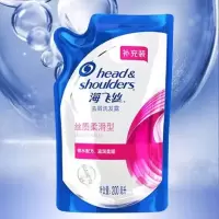 海飞丝清爽控油去屑丝质柔滑洗发水袋装补充装洗发露男女士200ml 丝质柔滑200ml*2袋