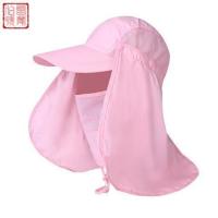 户外防晒帽速干钓鱼帽子全方位遮阳帽防紫外线男渔夫帽透气登山帽 粉红色 正品均码可调节(不带赠品)