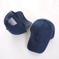 透气帽子女韩版夏天蕾丝花朵棒球帽时尚百搭显气质遮阳镂空鸭舌帽 藏青 纯色 可调节56-59cm