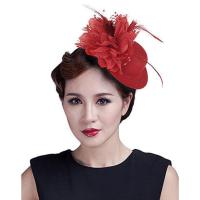 新娘儿童小礼帽发夹帽子发饰女童公主裙舞台表演出头花摄影头饰品 红色