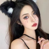 毛茸茸猫耳朵发箍暗黑萝莉头饰 乖萌女孩cosplay拍照道具发饰头箍 猫耳朵发箍不带铃铛[黑色]